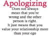 apologizing